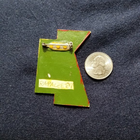 Holiday Jewelry - Grenada 1975 Christmas Stamp Brooch - Picture 3 of 12